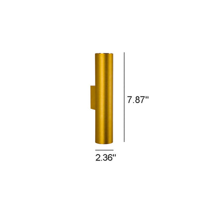 Simple Aluminum Cylindrical 2-Light LED Wall Sconce