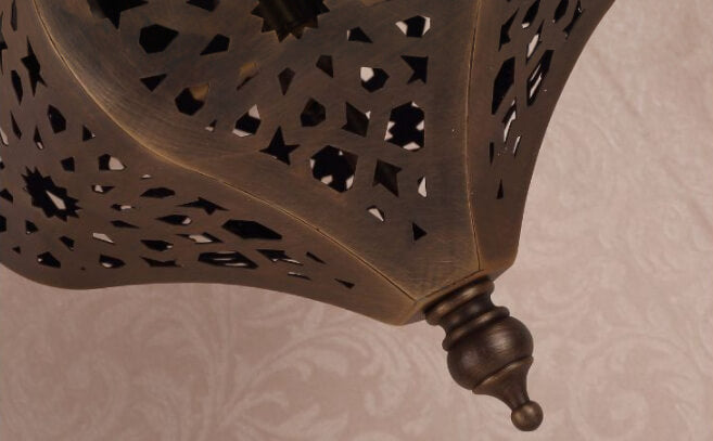 Hollowed Column Copper Moroccan 1-Light Wall Sconce Lamp