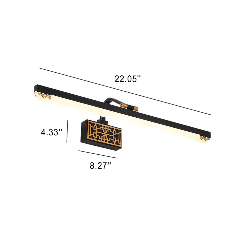 Chinese Iron Bar Rotating LED Mirror Front Wall Sconce Lamp
