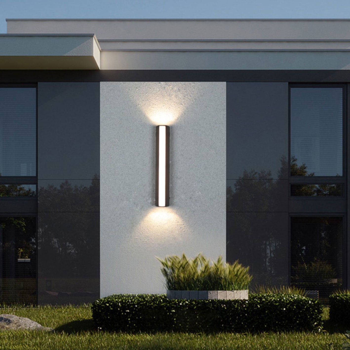 Rectangular and Down Luminous LED Outdoor Wall Sconce Lamp