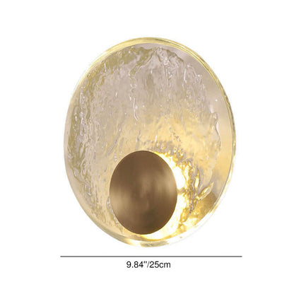 Modern Luxury Round Glass Copper LED Wall Sconce Lamp