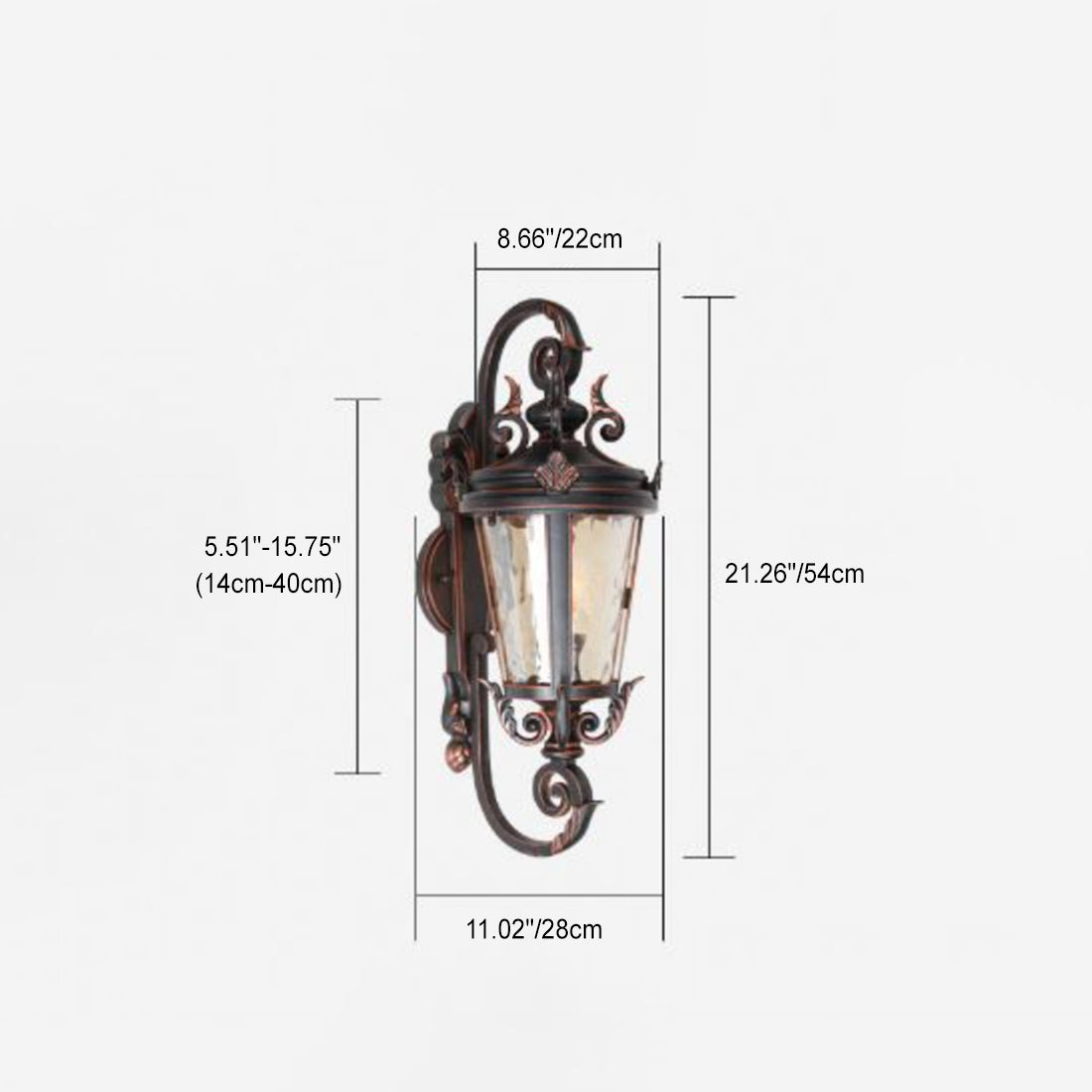 Waterproof Aluminum Glass Cylinder 1-Light Wall Sconce Lamp
