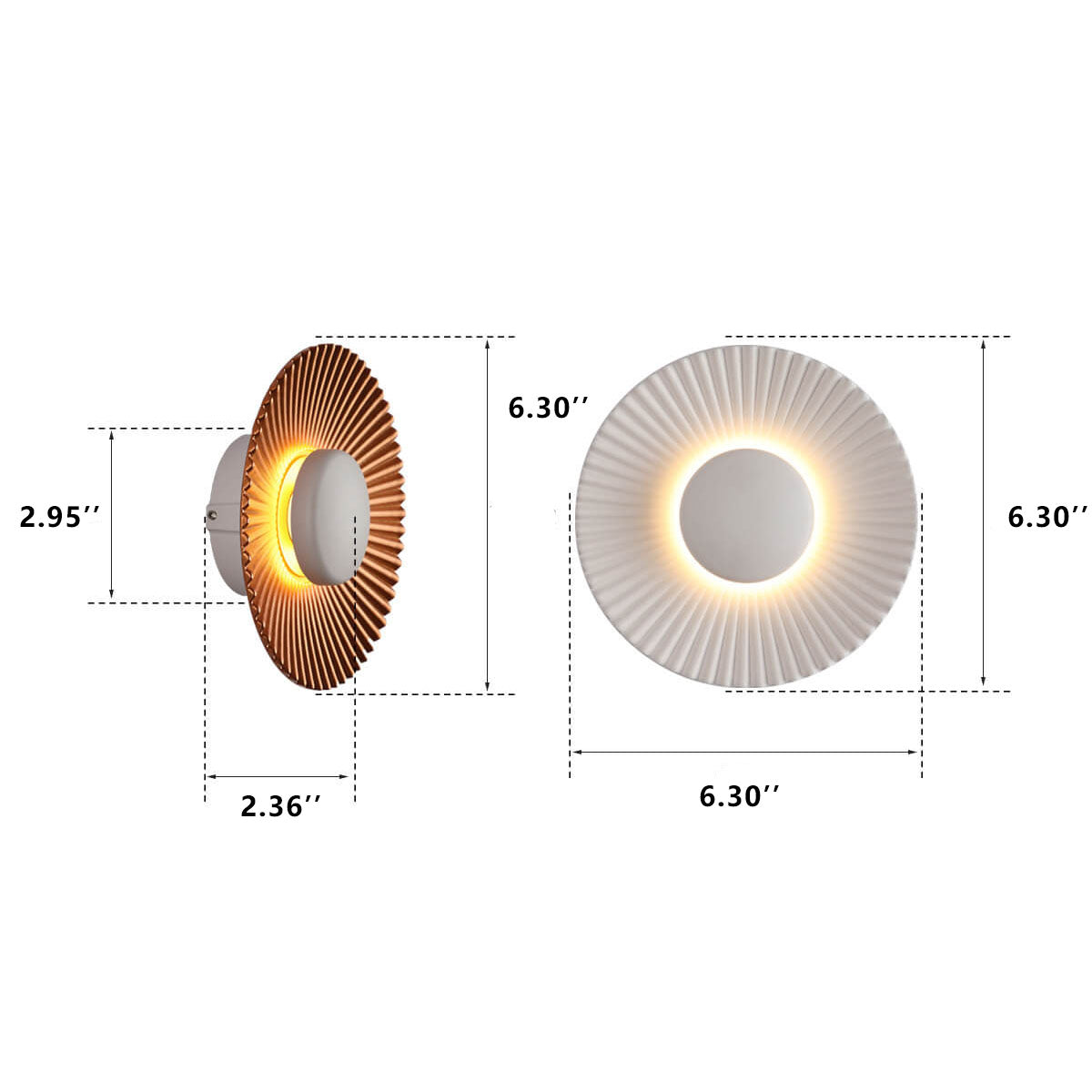 Round Shell Textures Aluminum 1-Light LED Wall Sconce Lamp