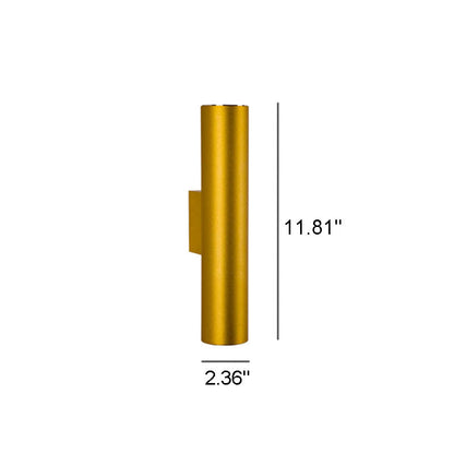 Simple Aluminum Cylindrical 2-Light LED Wall Sconce