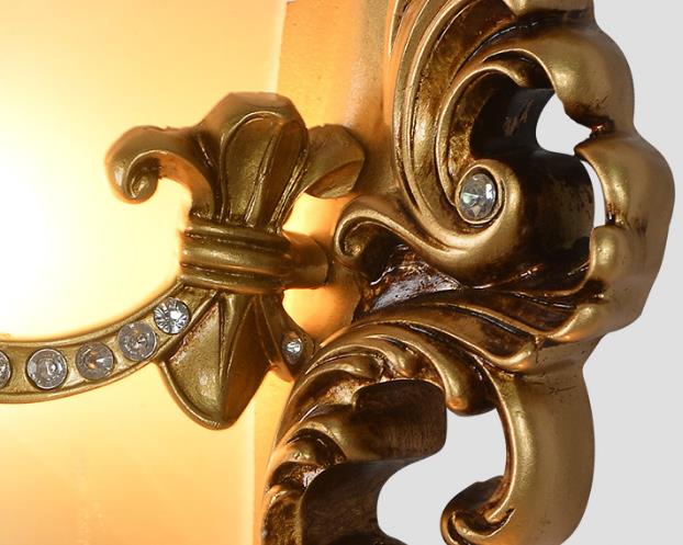 European Flared Carving Resin 1-Light Wall Sconce Lamp