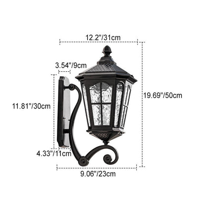 Outdoor Aluminum Glass Waterproof 1-Light Wall Sconce Lamp