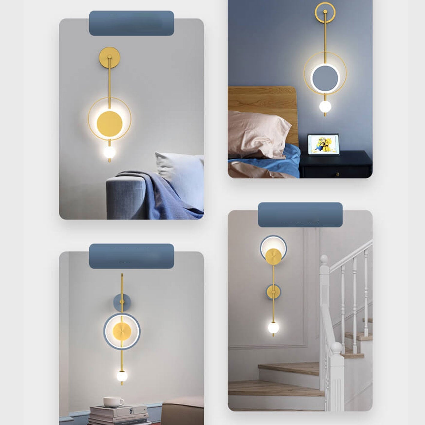 Iron Circle Straight Arm LED Light Wall Sconce Lamp