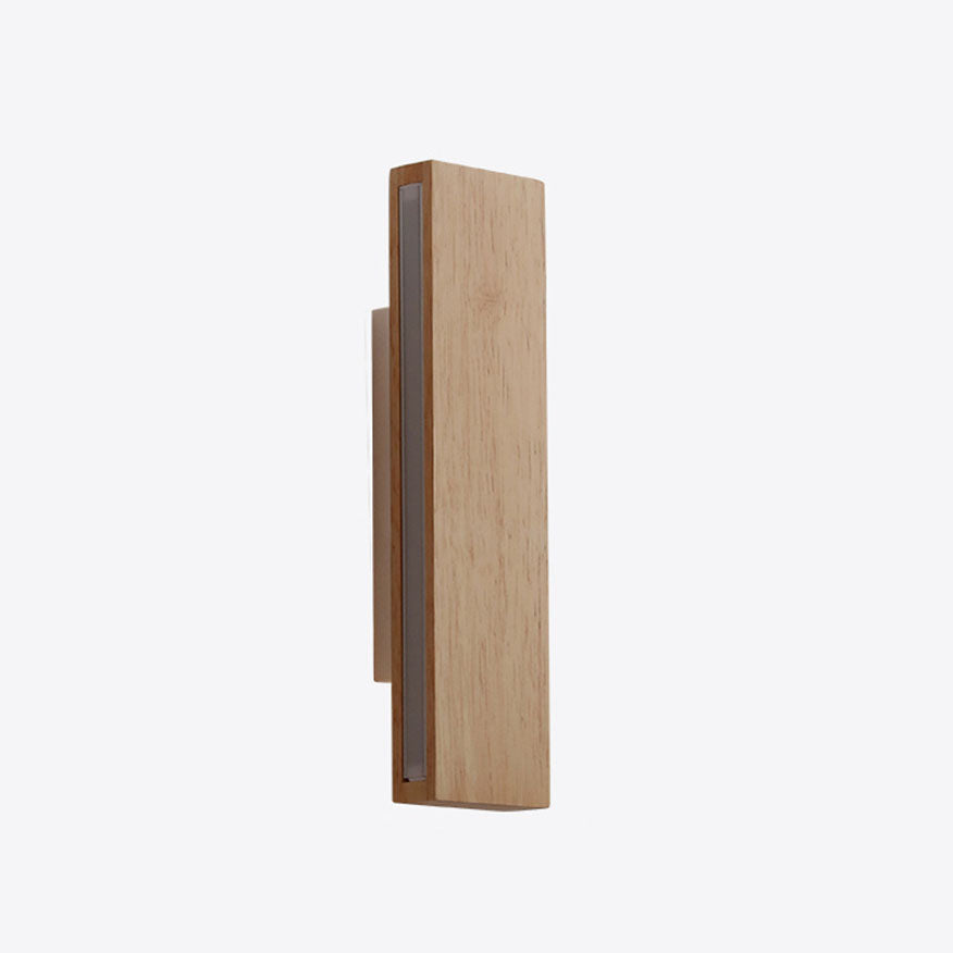 Japanese Minimalist Log Rectangular LED Wall Sconce
