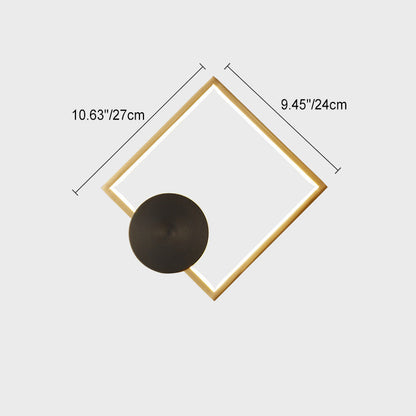 Brass Acrylic Triangle Square Circle LED Wall Sconce Lamp