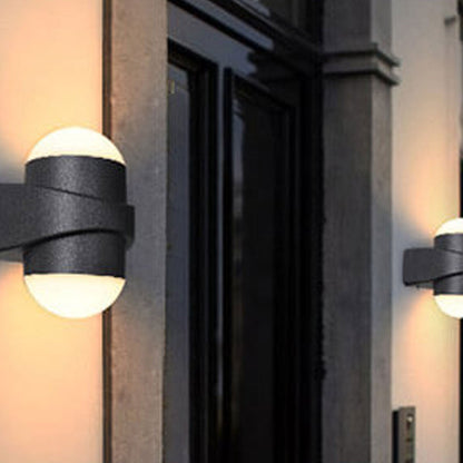 Cylinder Ball LED Outdoor Waterproof Patio Wall Sconce Lamp
