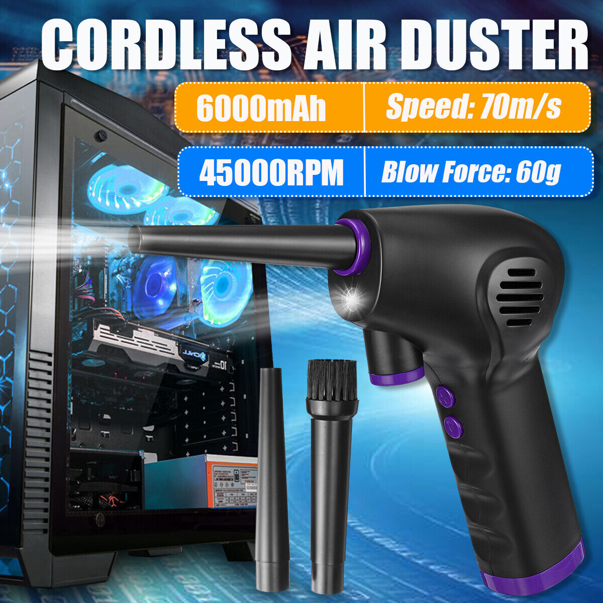 Cordless Air Duster for Electronics & Car