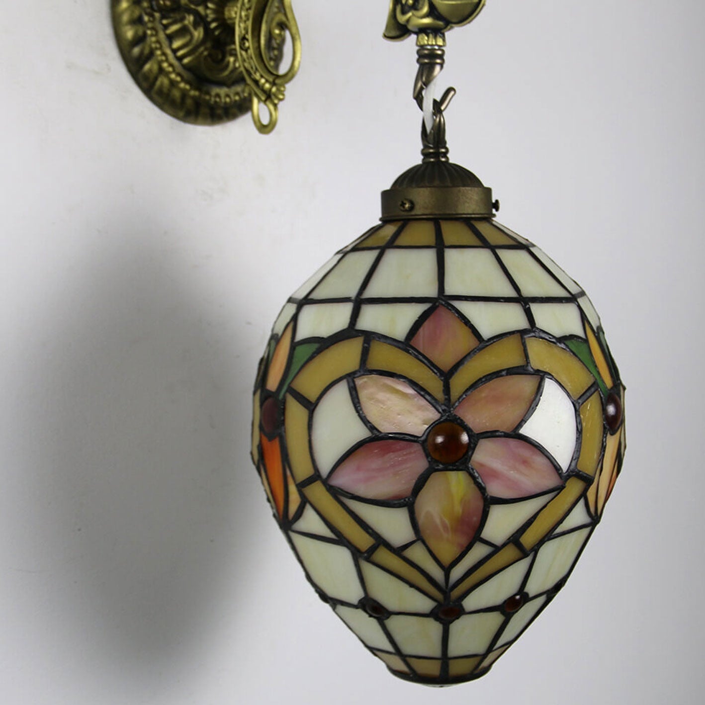 Tiffany Globe Stained Glass 1-Light Wall Sconce Lamp