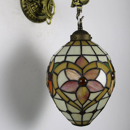 Tiffany Globe Stained Glass 1-Light Wall Sconce Lamp