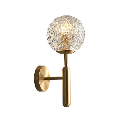 Modern Snowflake Crystal Globe 1-Light Wall Sconce Lamp