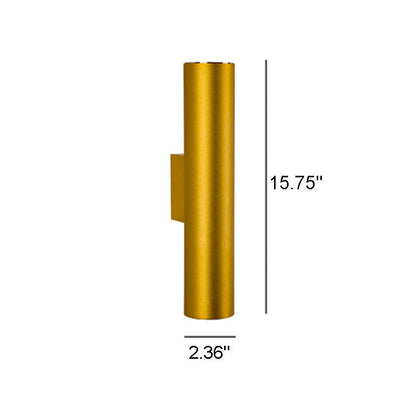 Simple Aluminum Cylindrical 2-Light LED Wall Sconce