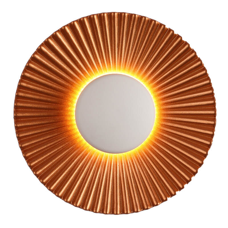 Round Shell Textures Aluminum 1-Light LED Wall Sconce Lamp