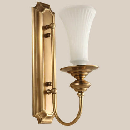 Light All Copper Glass Petals 1/2-Light Wall Sconce Lamp