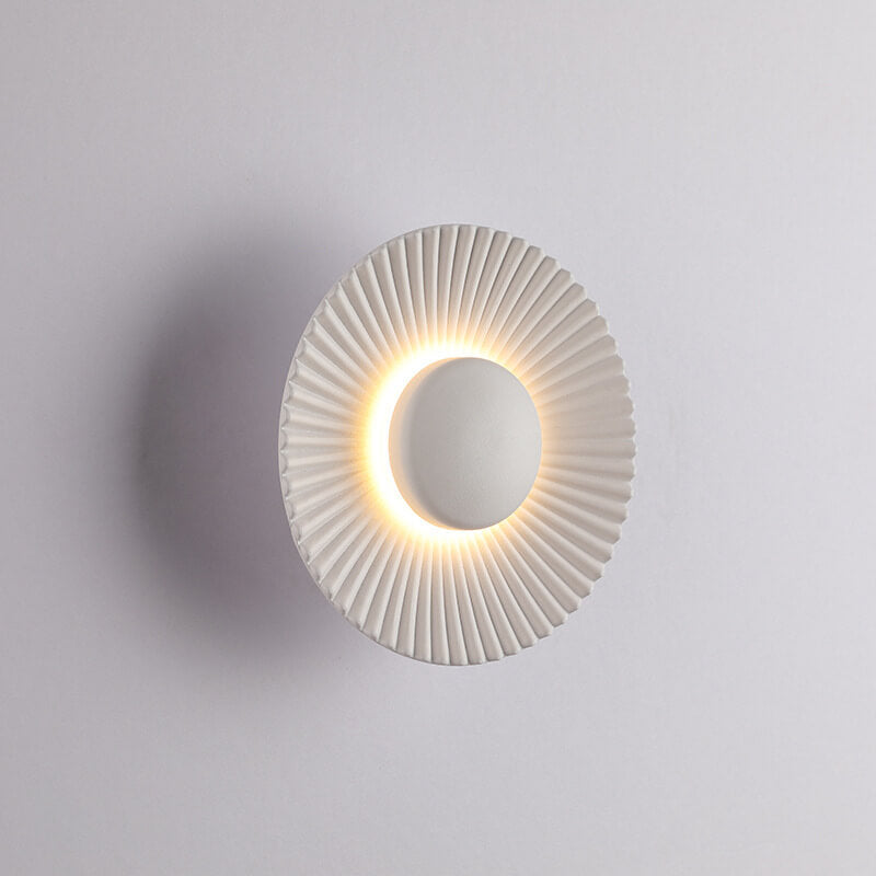 Round Shell Textures Aluminum 1-Light LED Wall Sconce Lamp