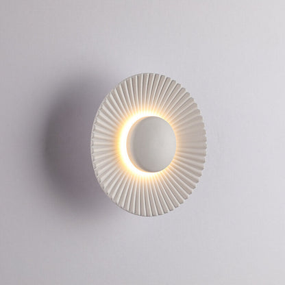 Round Shell Textures Aluminum 1-Light LED Wall Sconce Lamp