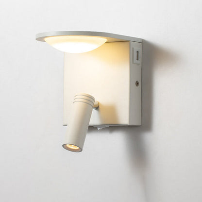 Simple Square USB Spotlight Rotating LED Wall Sconce Lamp