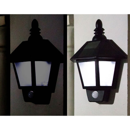 Solar Human Smart Sensor Light Black LED Wall Sconce Lamp