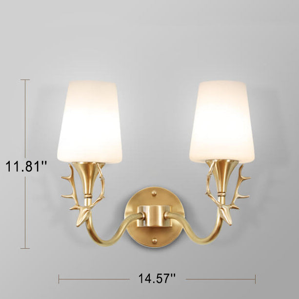 Full Exquisite Deer Head Design 1/2-Light Wall Sconce Lamp