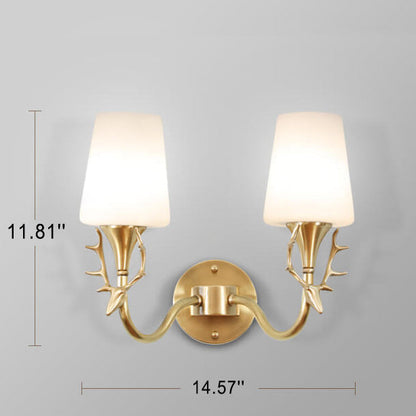 Full Exquisite Deer Head Design 1/2-Light Wall Sconce Lamp