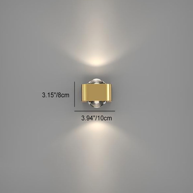 Copper Cuboid Up And Down Luminous LED Wall Sconce Lamp