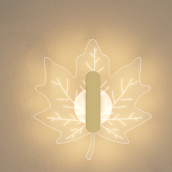 Art Deco Acrylic Maple Leaf Shape LED Wall Sconce Lamp