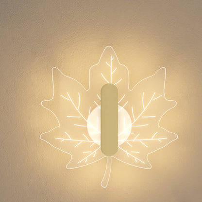 Art Deco Acrylic Maple Leaf Shape LED Wall Sconce Lamp