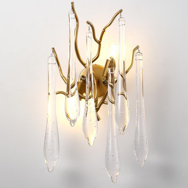 Colorful Crystal Strip Branch 2-Light Wall Sconce Lamp
