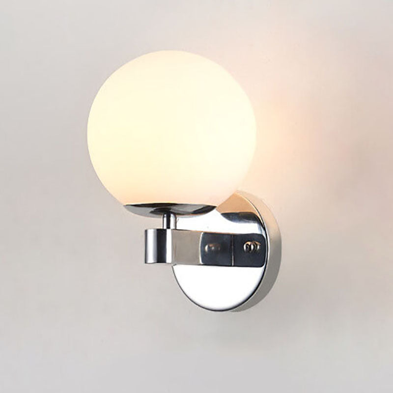 Scandinavian Orb Shade Iron Base 1-Light Wall Sconce Lamp