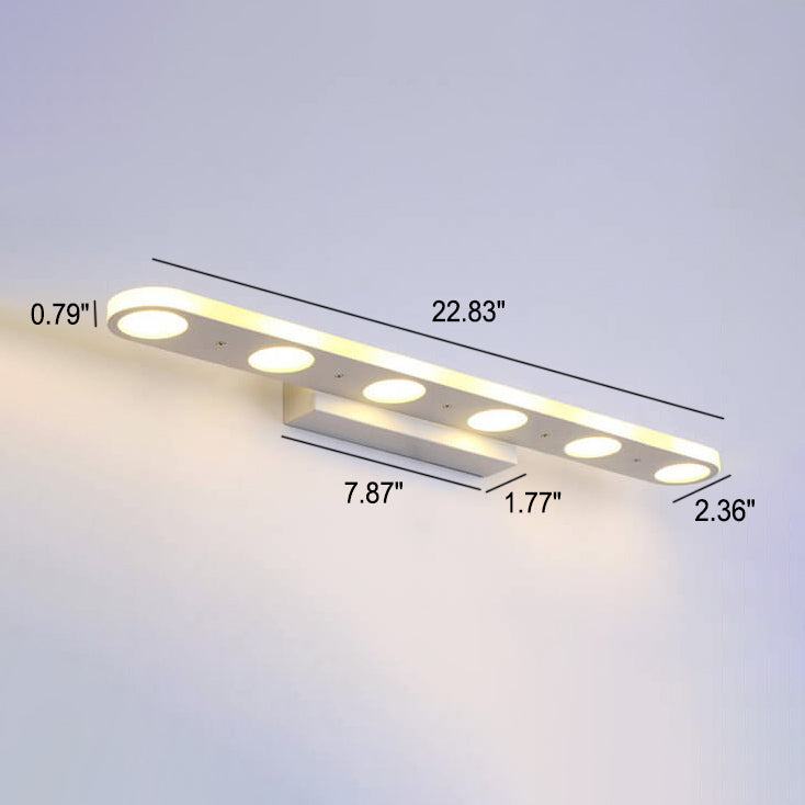 White Oval Acrylic Vanity Light 4/6 Light Wall Sconce Lamp