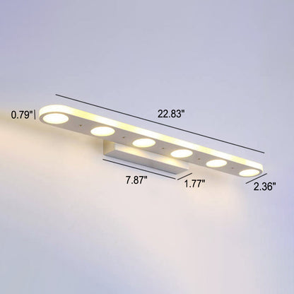 White Oval Acrylic Vanity Light 4/6 Light Wall Sconce Lamp