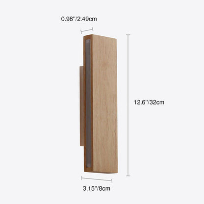 Log Flat Rotatable Solid Wood Acrylic LED Wall Sconce Lamp