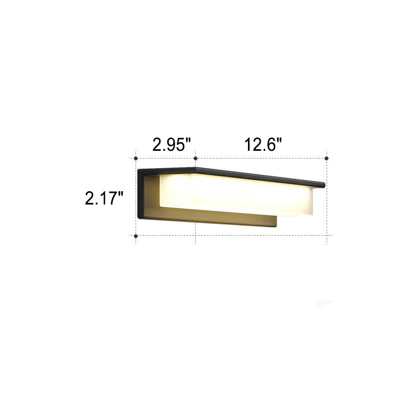 Solar Rectangular Aluminum PC Outdoor LED Wall Sconce Lamp
