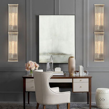 Light Rectangular Hardware Glass 1-Light Wall Sconce Lamp