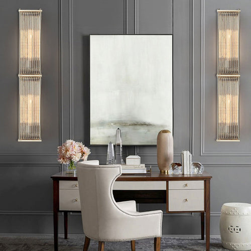 Light Rectangular Hardware Glass 1-Light Wall Sconce Lamp