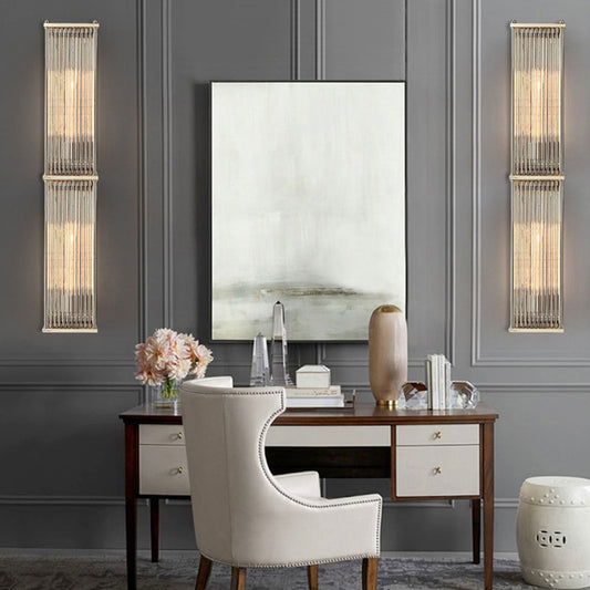 Light Rectangular Hardware Glass 1-Light Wall Sconce Lamp