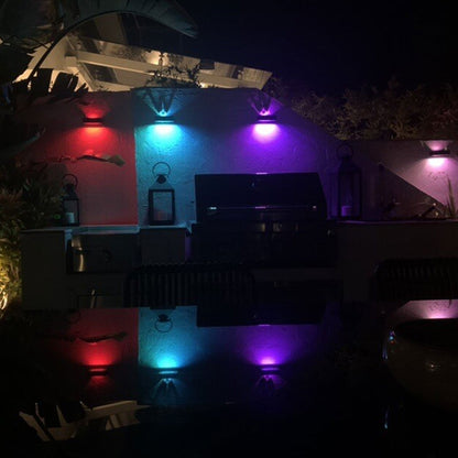 Solar Double Head Waterproof Patio LED Wall Sconce Lamp