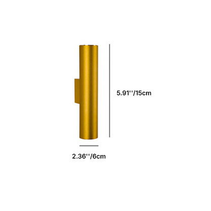Round Aluminum Cylindrical 2-Light Wall Sconce Lamp