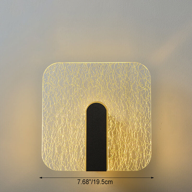 Simplicity Crackle Acrylic Round Shade LED Wall Sconce Lamp