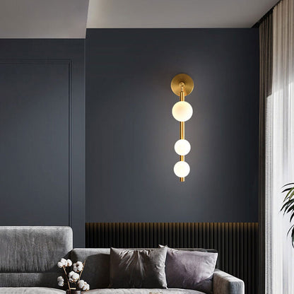 Light Luxury Bead String Design 3-Light Wall Sconce Lamp