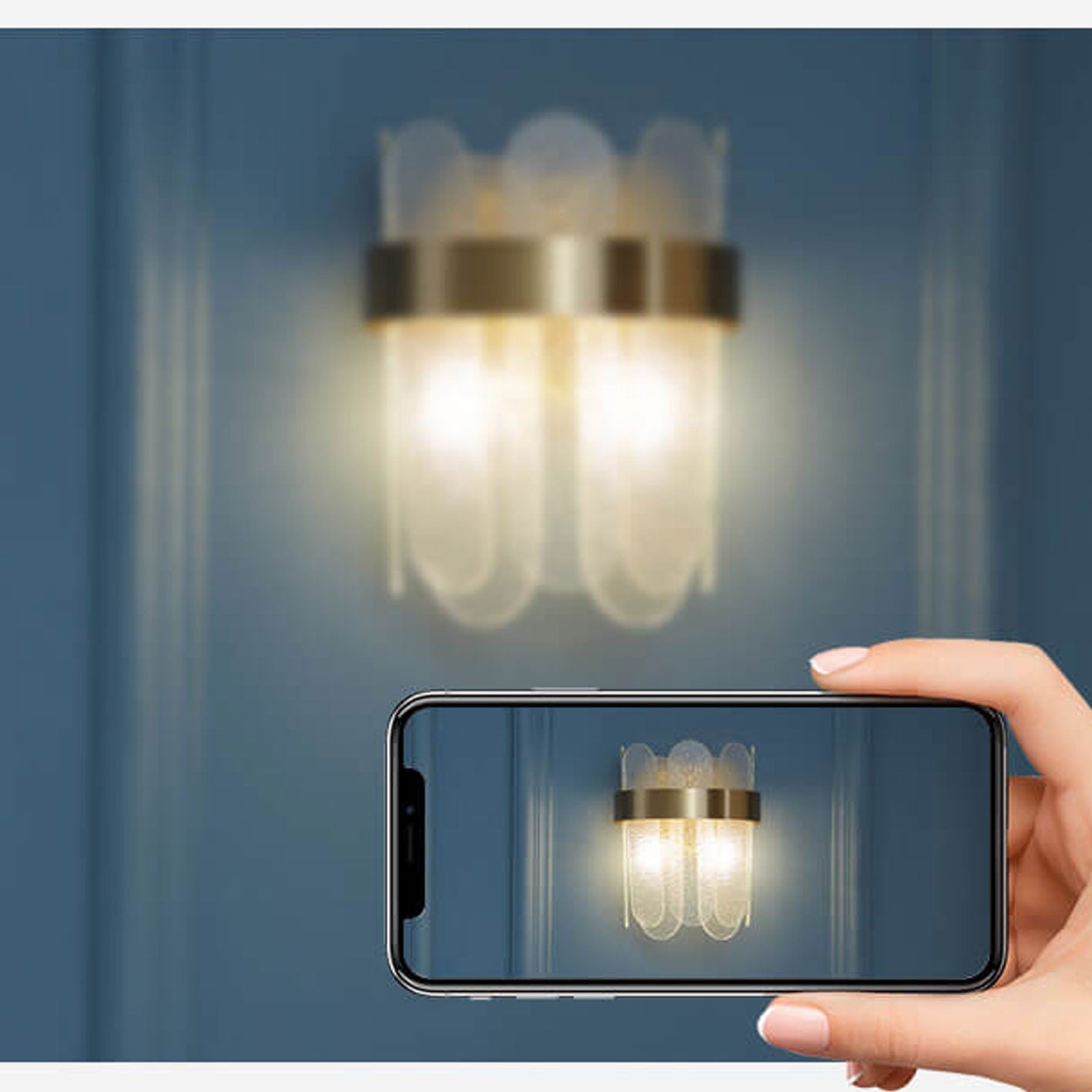 Light Glass Combination Design 2-Light Wall Sconce Lamp