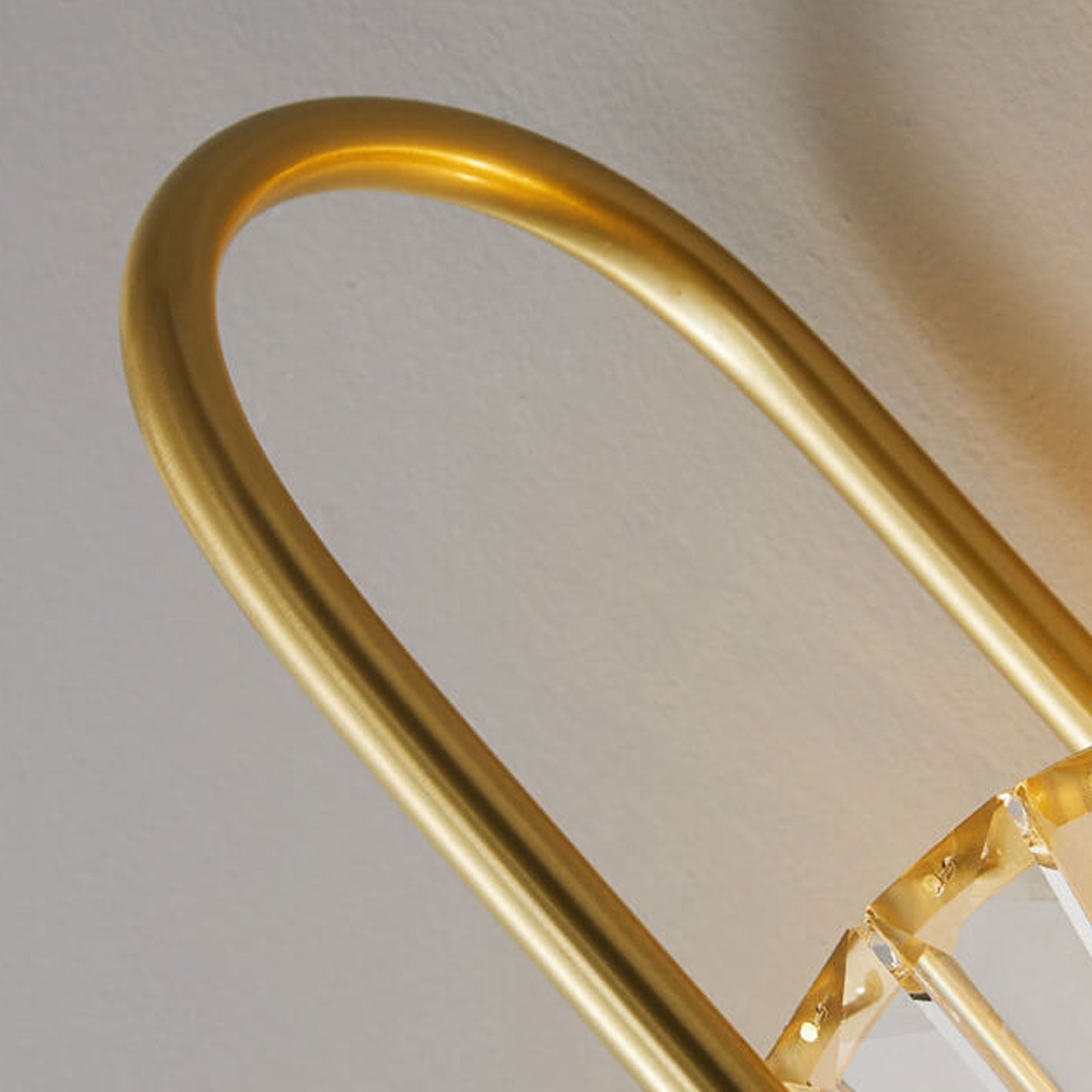 Brass Crystal Geometric Ring 2/3 Light Wall Sconce Lamp