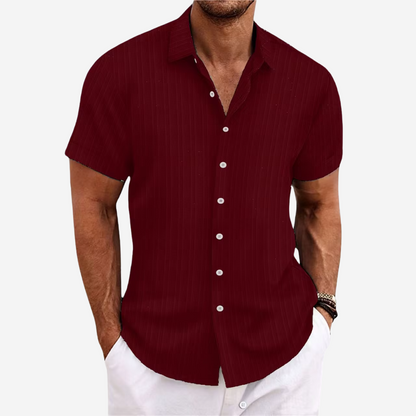 Linen Cotton Shirt with Open Stitch, Regular Fit