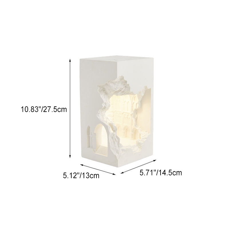 Rectangular Plaster Recessed 1-Light Wall Sconce Lamp