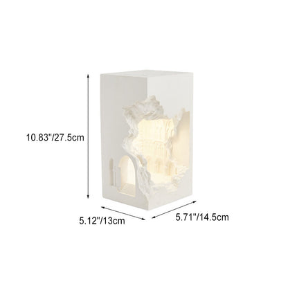 Rectangular Plaster Recessed 1-Light Wall Sconce Lamp