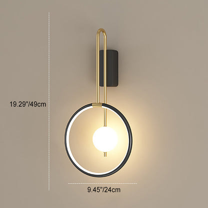 Minimalist Iron Acrylic Round Ring LED Wall Sconce Lamp