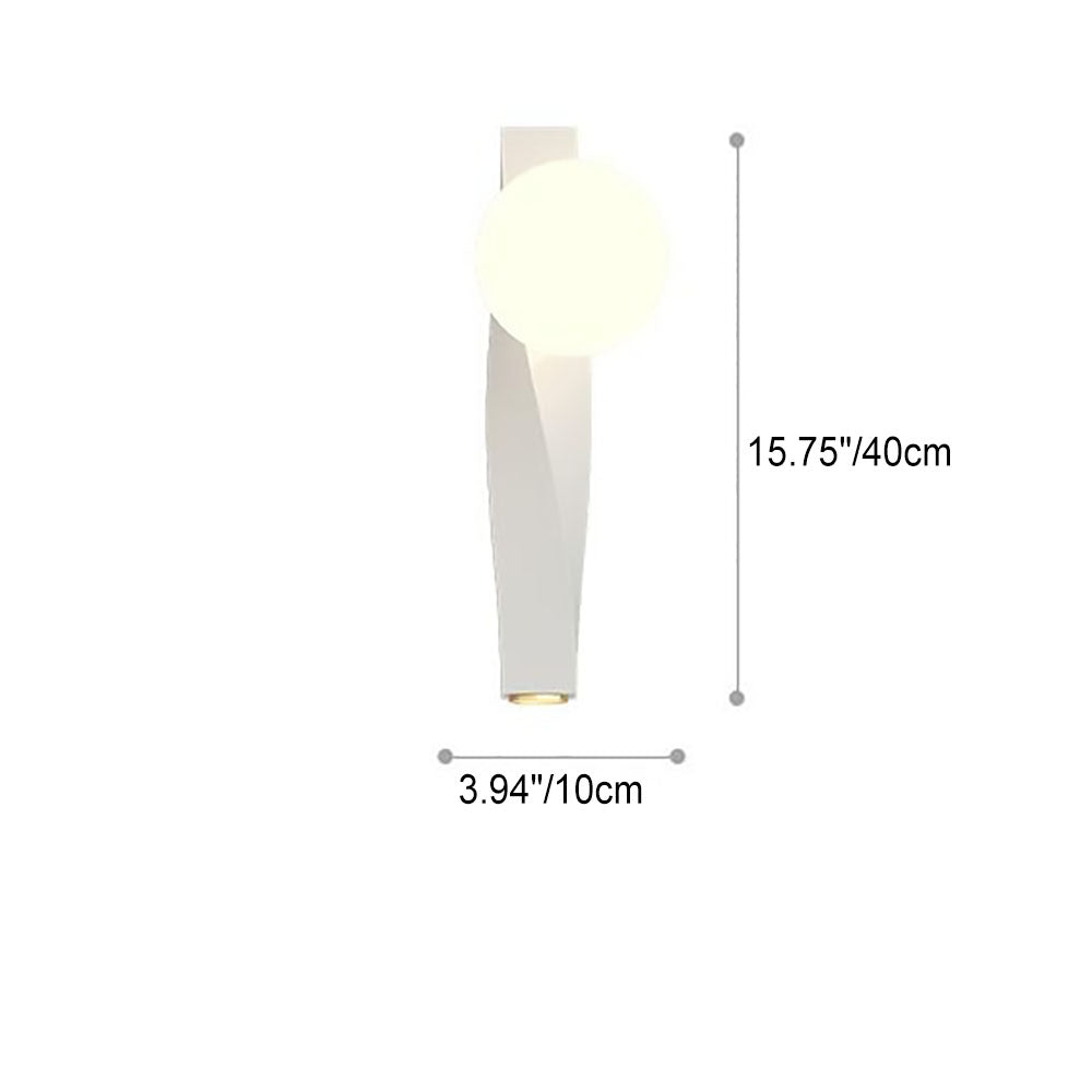 Cream Style Plastic Long Sphere 1-Light Wall Sconce Lamp